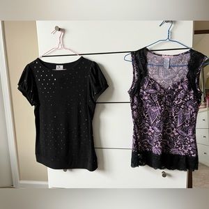 (2) shirts 1 short sleeve and 1 sleeveless